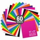 60 Self Adhesive Vinyl Sheets 12x12" Multicolour Pack for Craft Sign Making