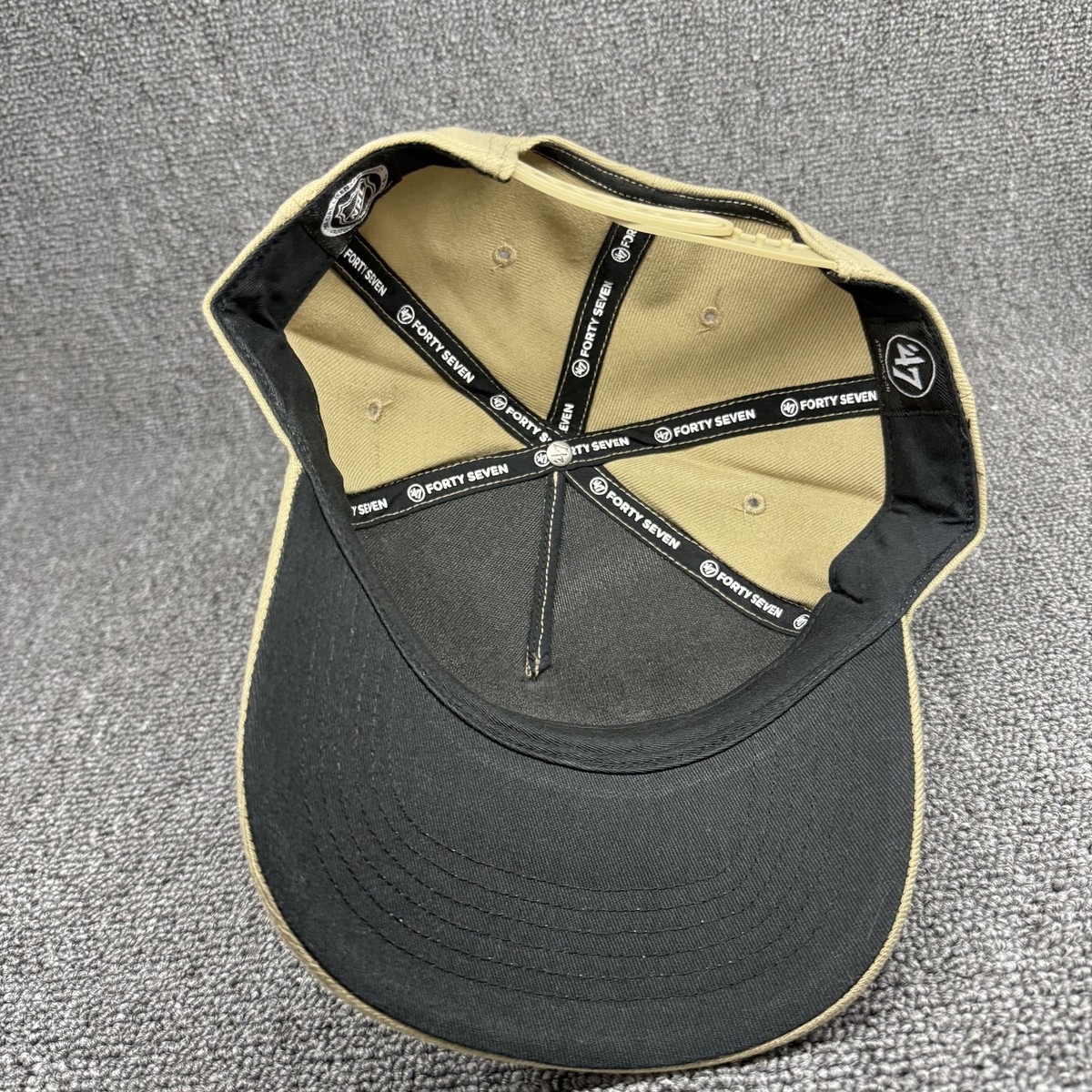 47 Brand NHL Anaheim Ducks MVP Snapback Hat Tan Khaki Goalie Mask Logo Cap