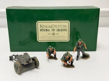 KING & COUNTRY WS42 WWII GERMAN 37MM ANTI-TANK GUN SET  RETIRED 2002