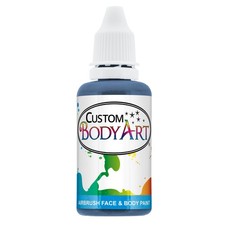 1 oz BLUE Custom Body Art Water-Based Airbrush Face and Body Paint Make-Up