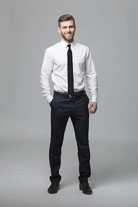 Мужской удлиненный однотонный атласный и шелковый предварительно завязанный галстук-молния - Изображение 2 из 3