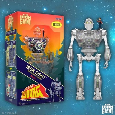 2024 Super7 THE IRON GIANT w/HOGARTH Super Cyborg CLEAR/X-RAY 11'' Figure NEW