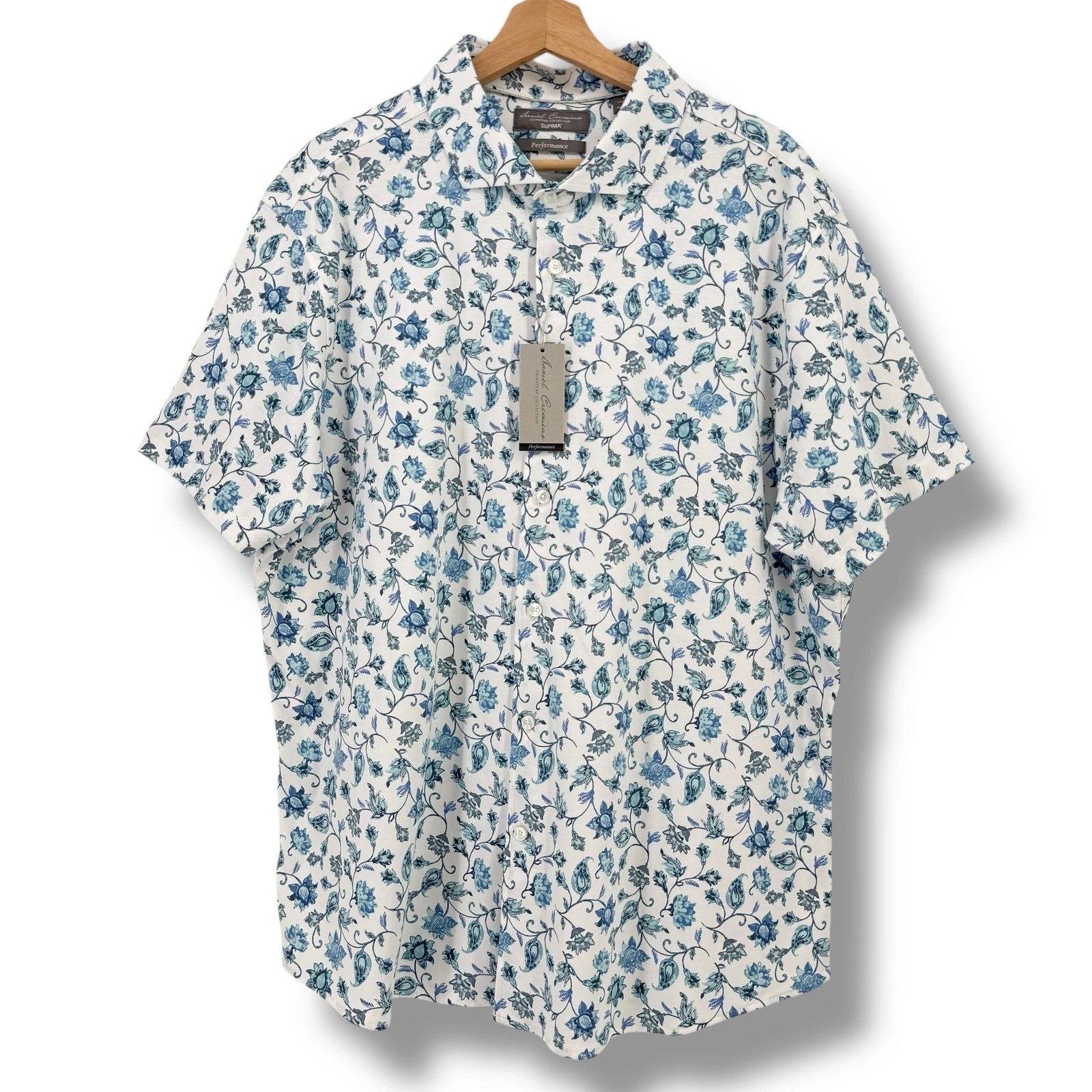 Daniel Cremieux Collection Floral Print Button Front Shirt MEn's Sz XXL Cotton