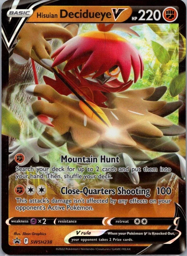 Pokemon TCG Hisuian Decidueye V SWSH238 SWSH Black Star Promos NM