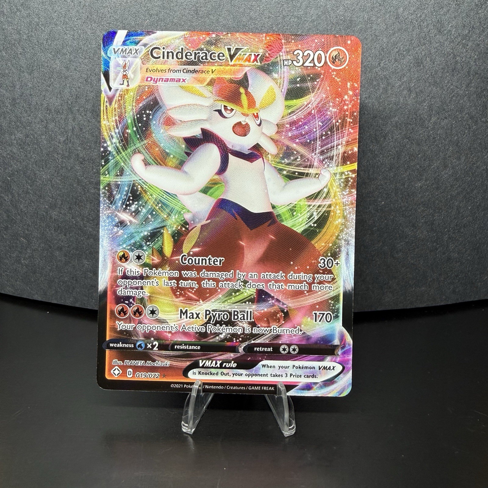 Cinderace VMAX 019/072 Shining Fates Ultra Rare Pokémon Card NM