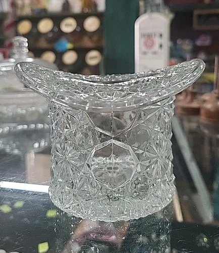 Fenton Daisy and Button Top Hat Clear Extra Large 3H X 5W Vintage EAPG