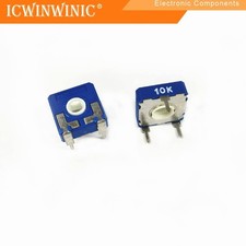 2x Blue 10K Trimmer Potentiometer - Through-Hole, Top-Adjust, RT3.52 Square