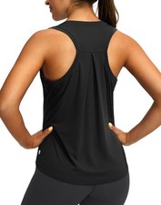 Women's Workout Tops Racerback Athletic Tank Sleeveless Small, Black