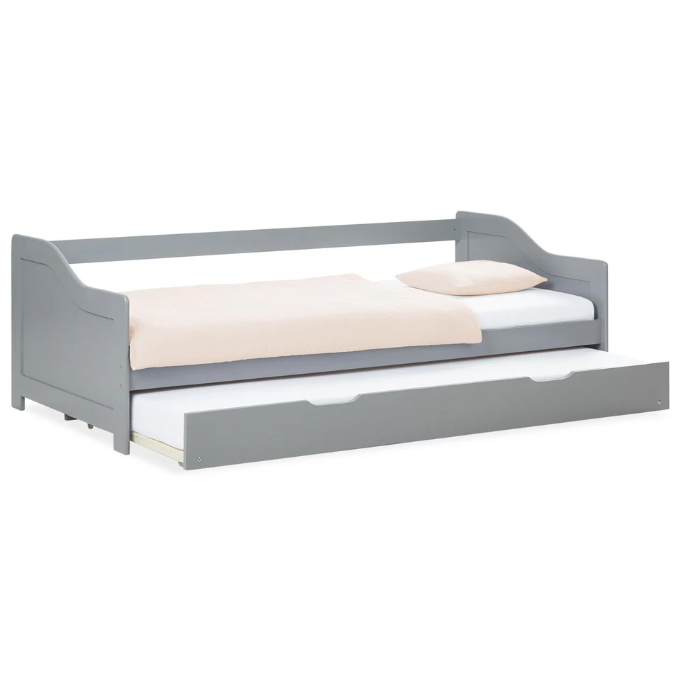 Gästebett Matratze Holzbett 90x200 Lattenrost Tagesbett ausziehbar Homestyle4u - Bild 3 von 4