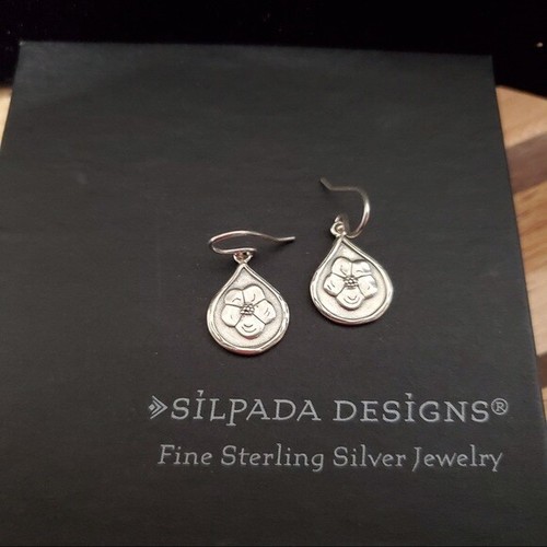 Silpada W2379 Sterling Silver Flower Power Earrings Poppy