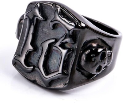 Punk Vintage Men's Biker Skull NO.13 Ring Stainless Steel Jewelry