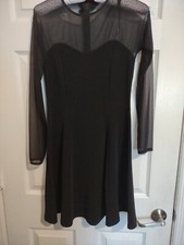 CDC Evening Vintage 90 Little Black Dress Mesh And Velvet Swing 6