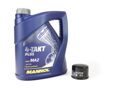 Motoröl Ölfilter HF147 Set 10W40 4 Liter für Kymco MXU 500 UXV Yamaha YFM 660 70