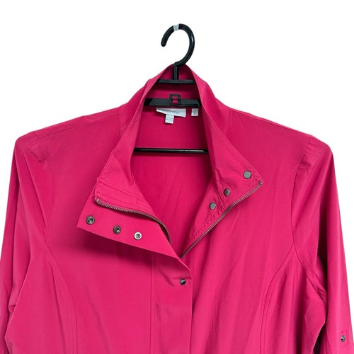 Chicos' women's active wear jacket Fuchsia zip up snaps size 3 (XL) - 第 9/13 張圖片