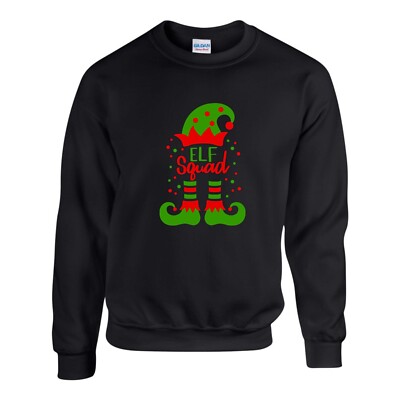 ELF Squad Jumper, Funny Christmas Day Xmas Ugly Sweatshirt Gift Unisex Top  UK
