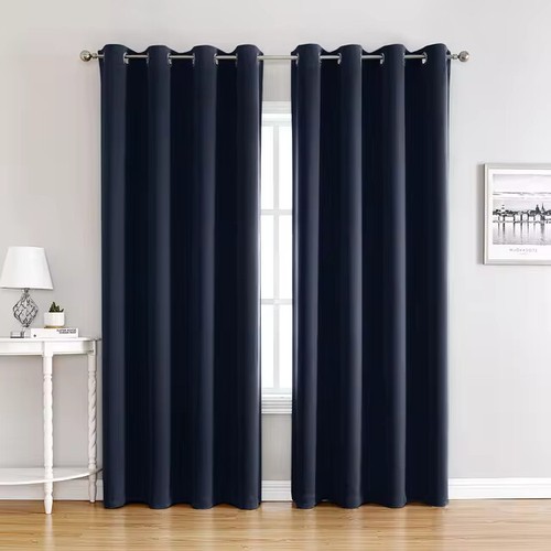 2X Blockout Curtains Thermal Bedroom 100% Blackout Curtains Fabric Pair Eyelet - Picture 15 of 36