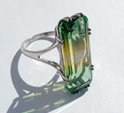 925 test Women Jewelry size 8 Vintage Ring green yellow stone Sterling Silver
