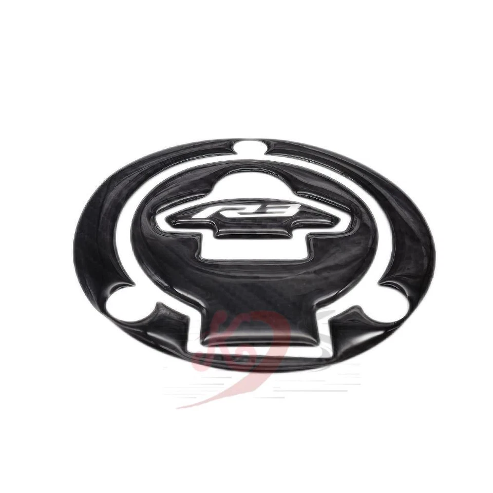 Carbon Fiber Fuel Gas Cap Cover Sticker Protector For Yamaha YZF R3 R25 - Imagem 3 de 3