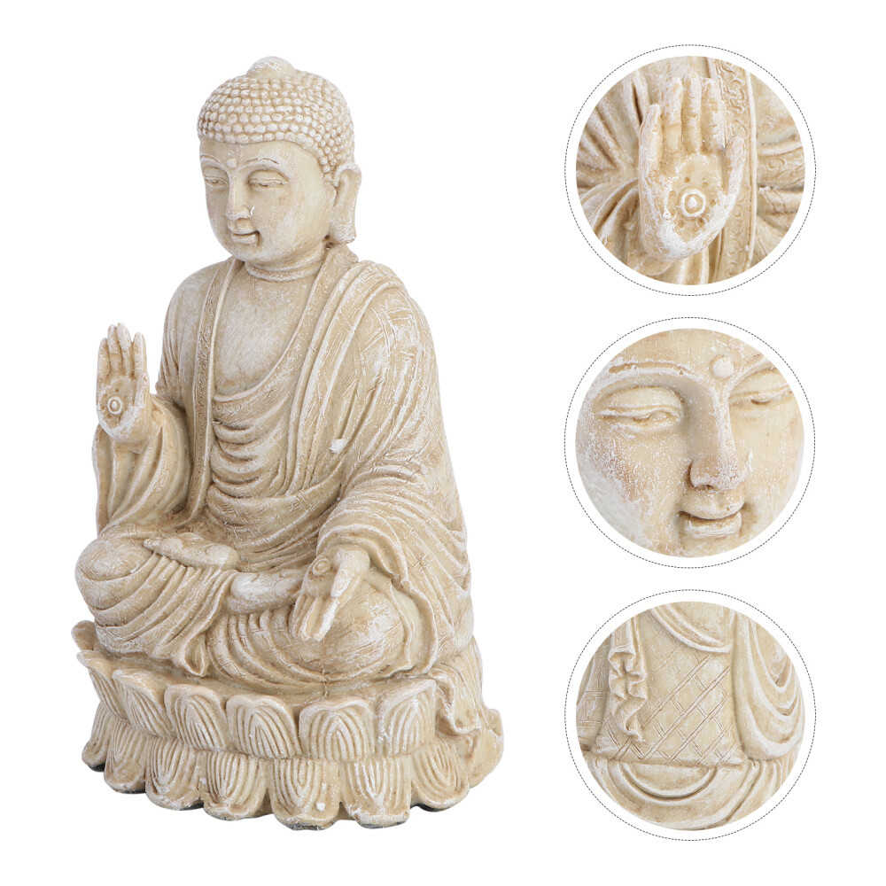 Resin Buddha Statue Buddhist Figurine Luck Prosperity Statues eBay