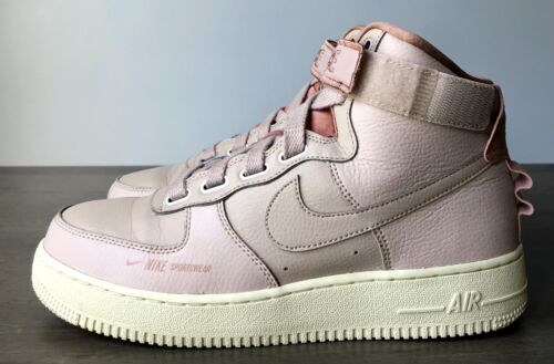 Ladies Nike Air Force 1 High Top Trainers AJ7311-200 Pale Pink Size 9 - Picture 3 of 9