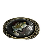 Vintage Heritage Buckle Heavy Duty Solid Brass Oval Fish Belt Buckle