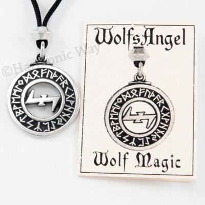 #ad Wolf Necklace Protection amulet WOLF ANGEL wolf energy pendant $18.99