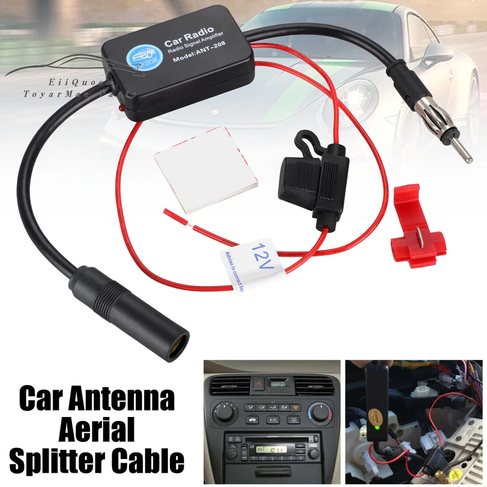 Car Stereo FM & AM Radio Signal Antenna Signal Amplifier Auto Aerial Amp Booster - Image 4 of 4