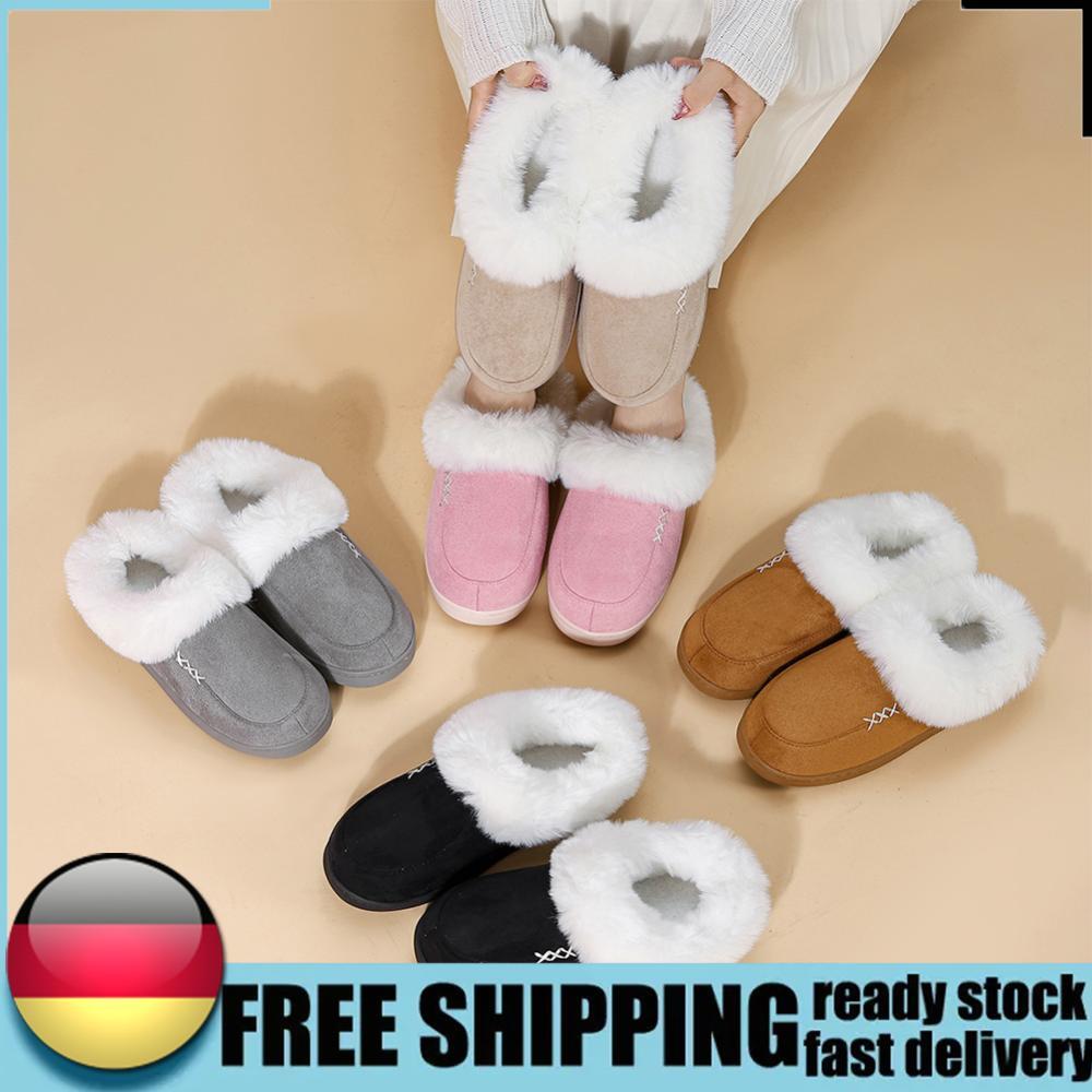 APL Faux Suede Slippers Fluffy Couple Slippers Comfortable Anti Slip for Men Women