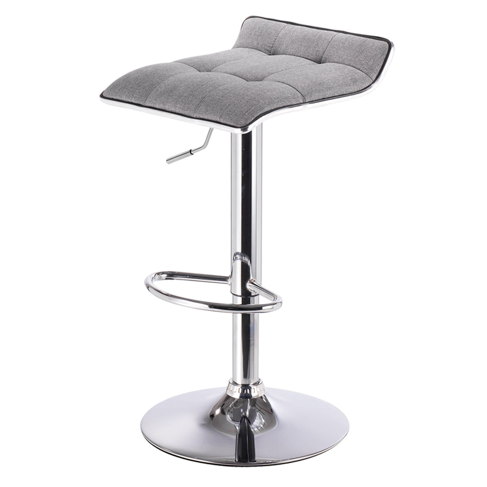 Bar Stool Linen Swivel Gas Lift Adjustable Breaskfast Chair Kitchen Pub