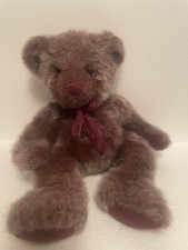 Vintage Bearberry Teddy Bear Russ Berrie Unique Plum Color 1990s 12" Washable