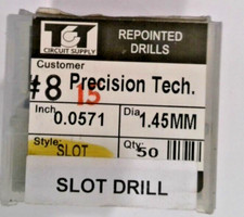 TCT REPOINTED DRILLS SLOT 1.45MM 0.0571" DIA 0.343" FLUTE LOT OF 50