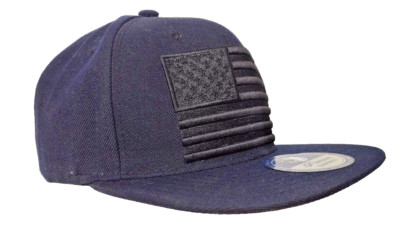 USA Flag Premium Snapback Headwear Hat Dark Blue Cap With Dark US Flag