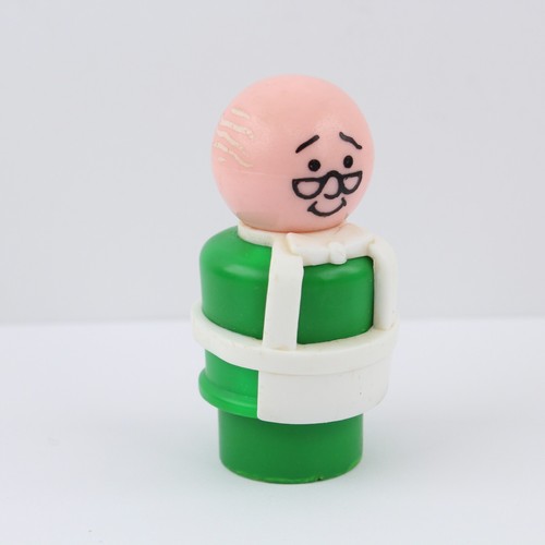 Vintage Fisher Price Little People MR HOOPER Sesame Street Grocery Man proprietario negozio - Foto 2 di 6