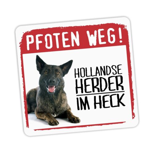 Hollandse Herder Aufkleber PFOTEN WEG Hundeaufkleber Folie Hund - Afbeelding 1 van 2