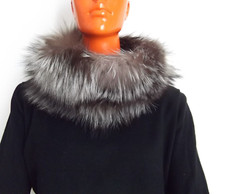 Pelliccia FUR Collo Scaldacollo Kragen Sharf Volpe SILVER Fox Fuchs ho visone