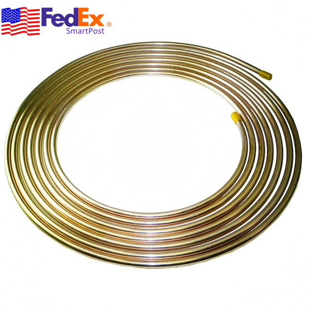 50 FT Coil Steel Zinc Alloy Auto Car Brake Fuel Line Tubing Kit 3/8