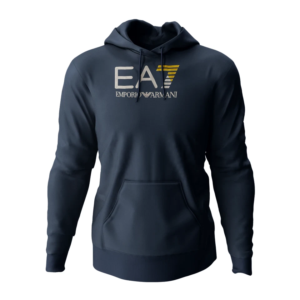 Emporio Armani EA7 Mens Hooded Sweatshirt Big  Logo Long Sleeve hoodies S to 2XL - Image 4 of 4