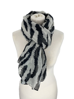 Wendeschal Tuch Halstuch Damen Mehrfarbig Animal Print Grau Schwarz Uvp 19,95€