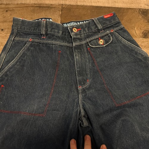 Pantalones de mezclilla vintage FUBU platino Muhammad Ali 30x33 para hombre holgados rectos Y2k difíciles de encontrar raros - Imagen 8 de 12
