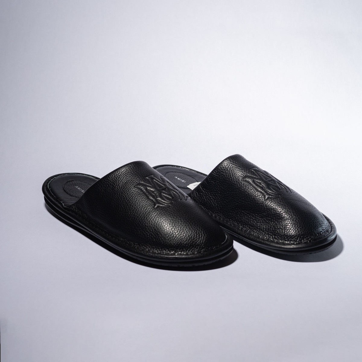 Amiri Leather Mules with Monogram