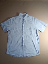 Vintage Valentino Uomo Blue Short Sleeve Shirt Size 16/41 ,L Made in Italy