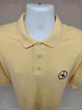 Cutter and Buck Mens XL Yellow Bethpage Black Short Sleeve Polo Golf Shirt