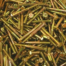  200 1/4"-20 X 2-1/2" Grade 8 Hex Head Cap Screw Bolt Yellow Zinc Plated Coarse