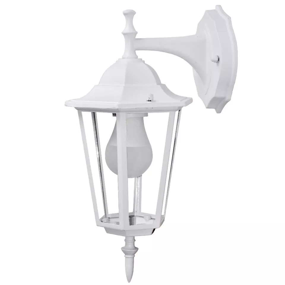 Außenleuchte Wandleuchte Wandlampe Gartenlampe Hauswand Laterne Alu Glas Weiß - Bild 2 von 4