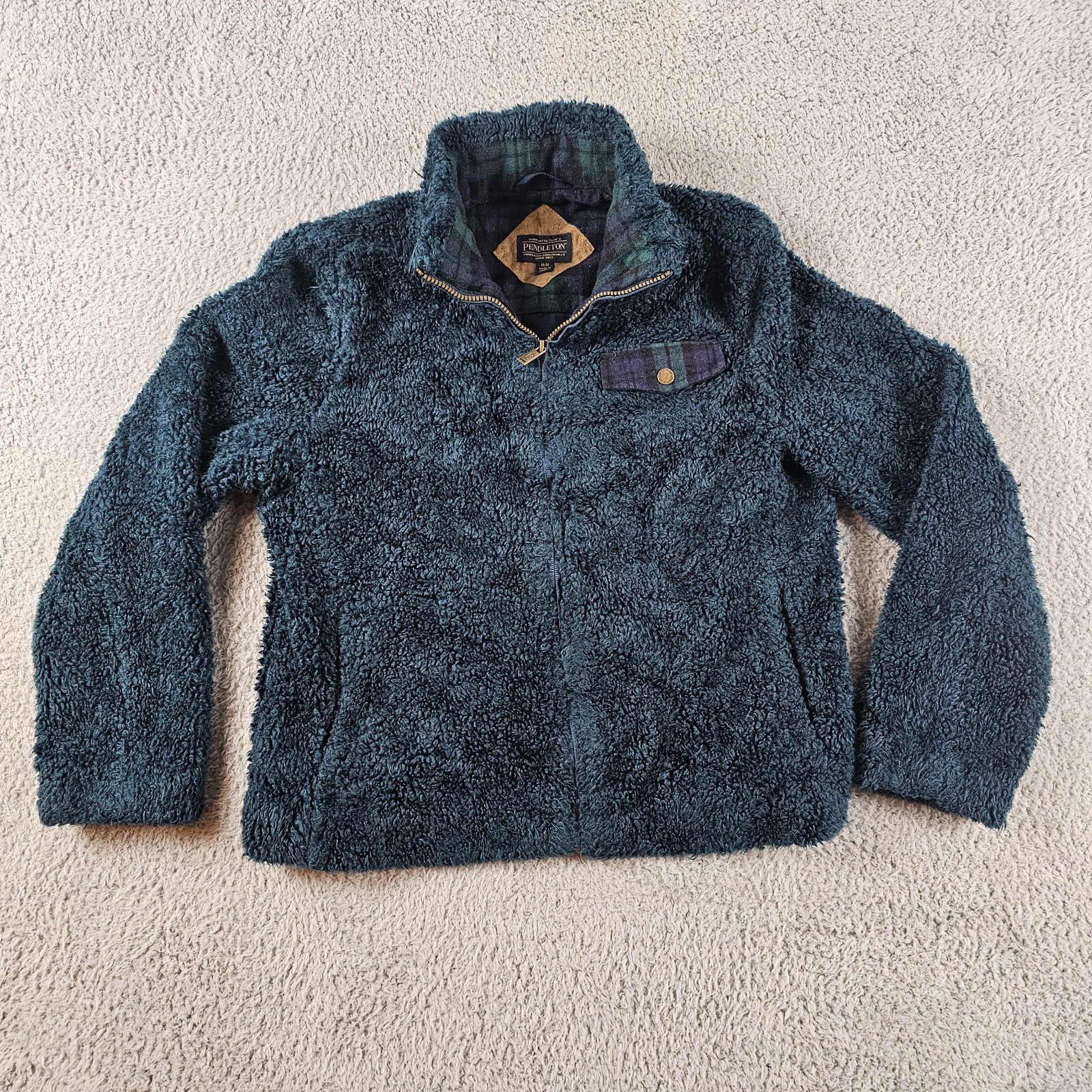 Pendleton Jacket Womans Medium Blue Green Full Zi… - image 1