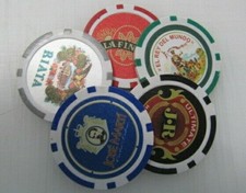 Lote de fichas de casino de póquer J R CIGAR JR + marcador de pelota de golf con fichas de Las Vegas GRATIS