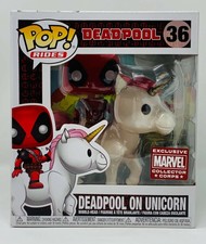 deadpool on a unicorn funko