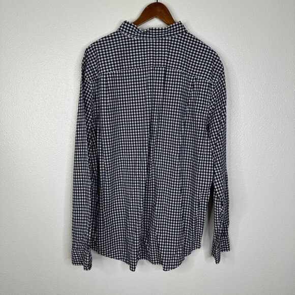 American Eagle Blue Gingham Print Button Down Shi… - image 2