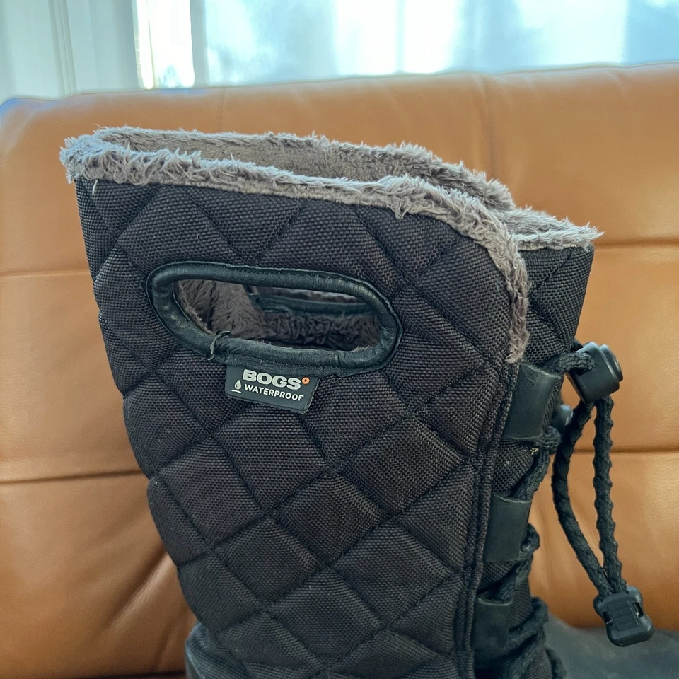 BOGS Juno Tall Winter Boots Womens 9 Black Quilted Waterproof Outdoor 71767-001 - Image 2 of 4