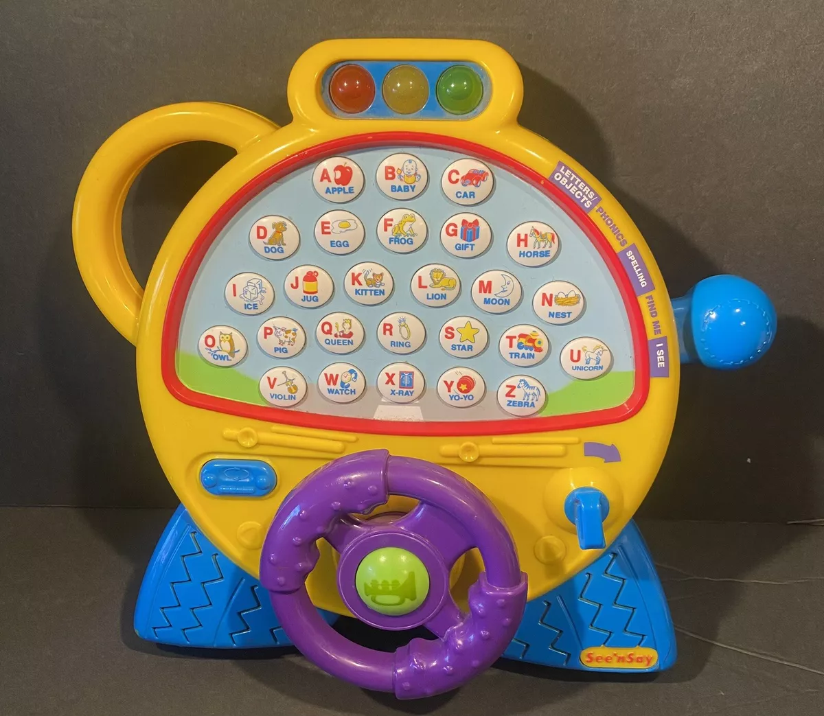 Vtg See N Say Learning Toy Mattel Phonics Spelling Letters Objects